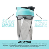 HELIMIX 1.5 Vortex Blender Shaker Bottle Holds Upto 20oz | No Blending Ball or Whisk | USA Made | Portable Pre Workout Whey Protein Drink Shaker Cup | Mixes Cocktails Smoothies Shakes | Top Rack Safe