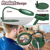 Krstlv 10X Magnifying Glass with Light and Stand, 5 Color Modes Stepless Dimmable LED Lighted Desk Lamp, Hands Free Flexible Gooseneck Magnifier with Light for Craft Hobby Painting Close Work - Green