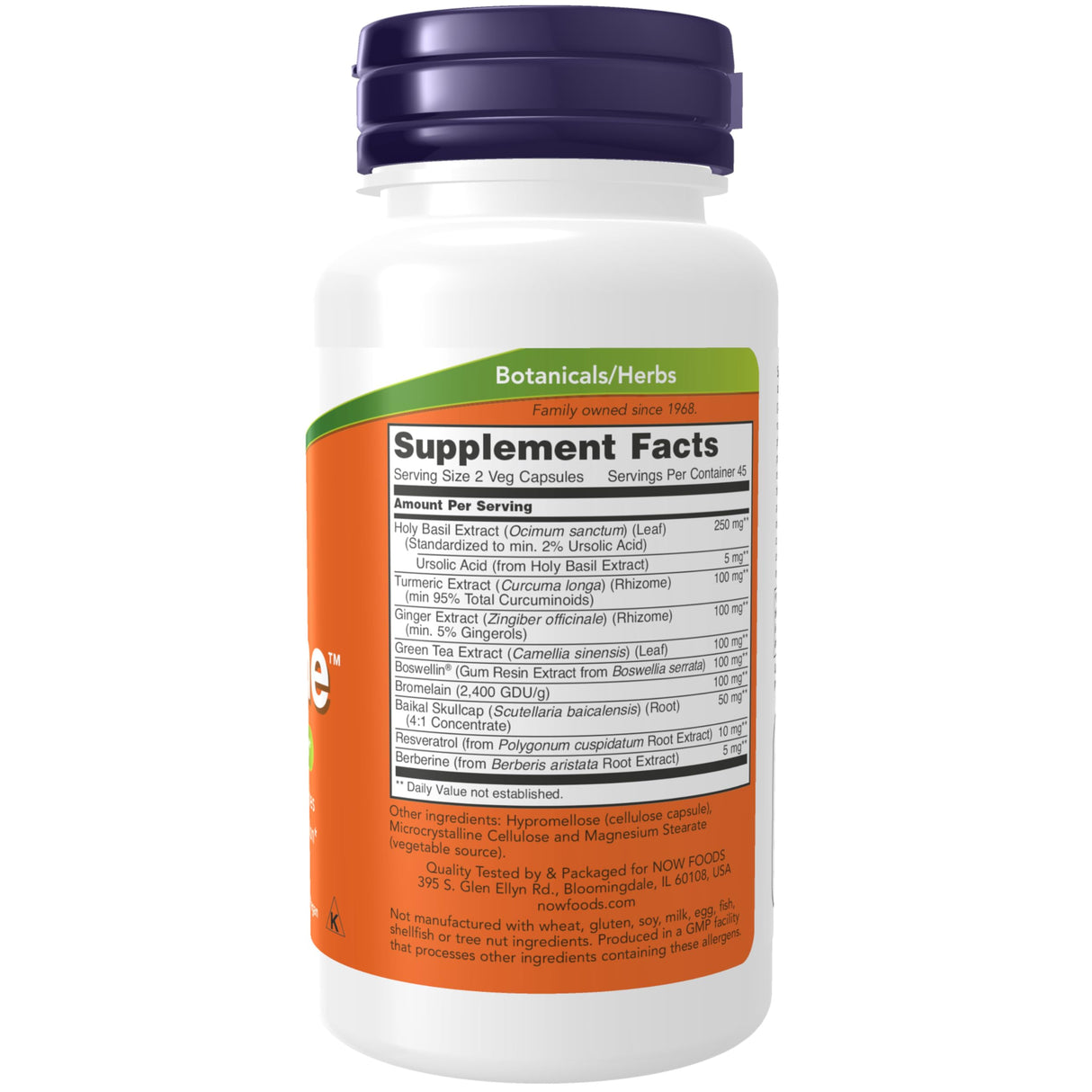 NOW Foods Supplements, D-Flame™ with a Blend of Complementary Herbs, Overexertion Support*, 90 Veg Capsules