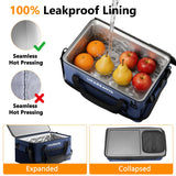 [2026 Updated] 50 Can Collapsible Soft Cooler Bag with Hard PP Lid, Leakproof Insulated Ice Chest with Quick-Access Top Hatch, Bottle Opener & Mini Table for Beach, Camping, Travel (Navy Blue)