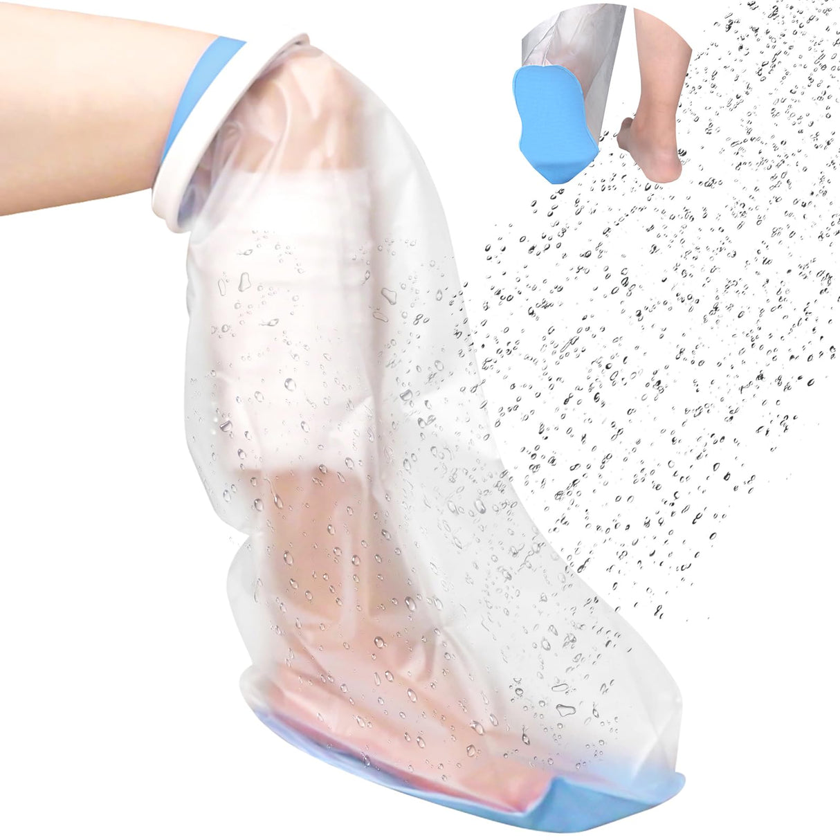 DNEOUXI Waterproof Cast Covers for Shower Leg Adult, Cast Cover for Leg with Non-Slip Bottom, Watertight Leg Cast Protector for Knee Shank Foot Ankle Surgery Dressing Wound, Reusable