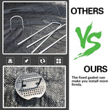 100Pcs Garden Stakes Staples + 100Pcs Gasket, Bakulyor 6 Inch Lawn Landscape Staples 11 Gauge U Shaped Galvanized Landscape Pins, Heavy Duty Yard Ground Pin for Weed Barrier Sod Fabric Decorations