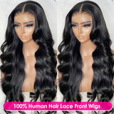 Hedy 220% Density Lace Front Wigs Human Hair Wigs for Black Women Pre Plucked with Baby Hair Body Wave Glueless 10A Lace Closure Wigs Human Hair Natural Color 22 Inch