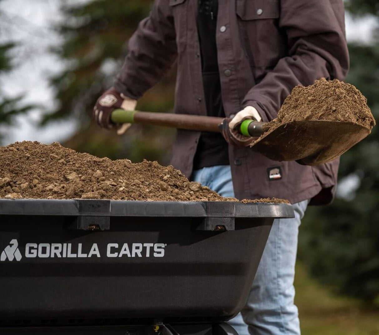 Gorilla Carts Dump Garden Cart, 7 Cu Ft,1200 lb Capacity, No-Flat Tires