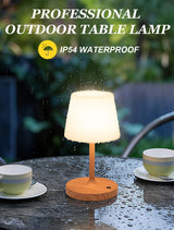 Kakanuo Cordless Shower Lamp Waterproof, Cordless Lamp with 4000mAh Battery, Rechargeable Table Lamp, Touch Dimmable Desk Light for Outdoor, Kitchen, Bathroom, Camping, Patio, IP54