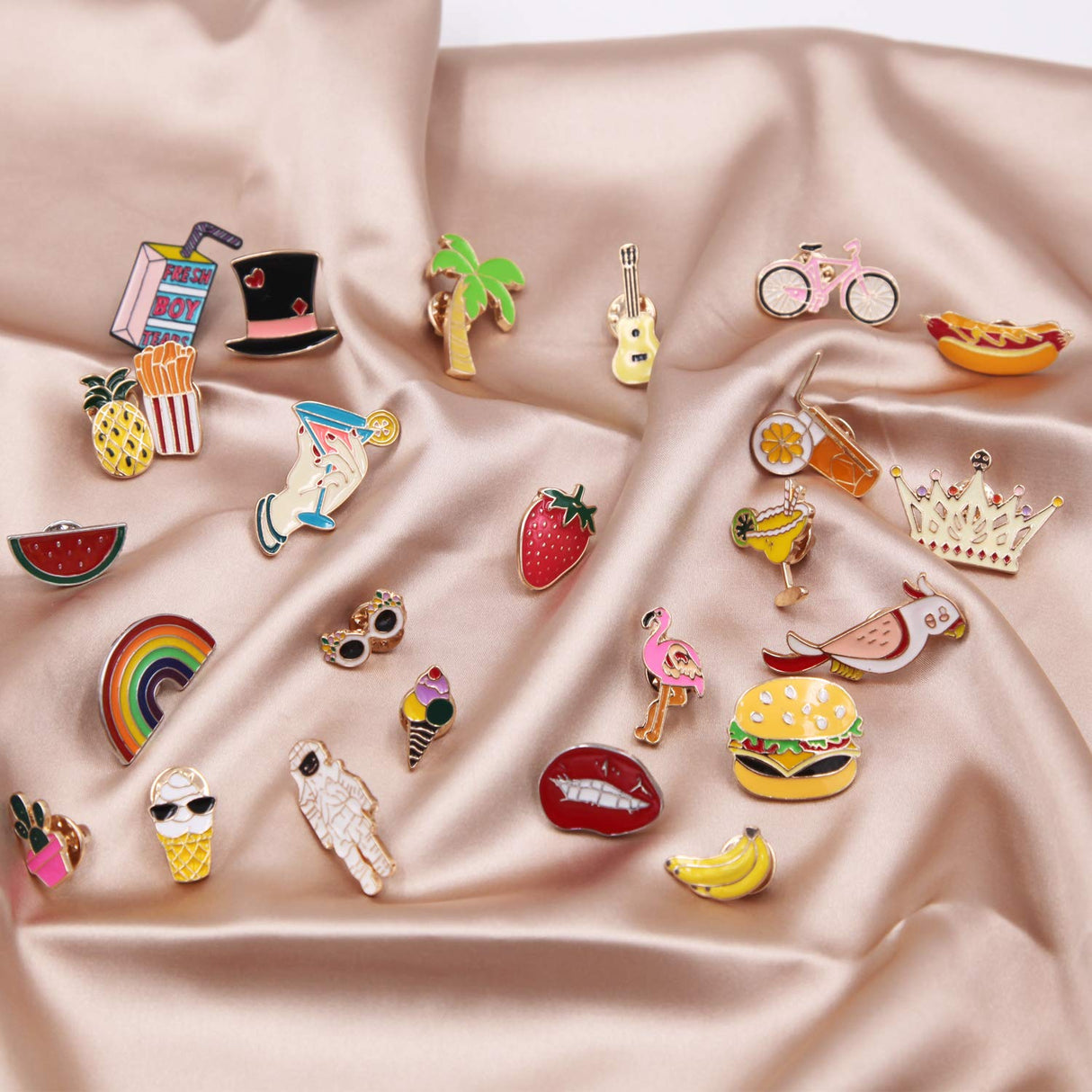 EuTengHao 25 Pieces Cute Enamel Lapel Pin Set Cartoon Brooch Pin Badges Brooch Pins for Clothing Bags Jackets Accessories Supplies DIY Crafts