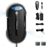 Tosima X1 Window Cleaning Robot, 6400Pa Max Adaptive Suction, Dual Auto-Spray Smart Window Cleaner with Smart Navigation, Remote Control and Triple Safety, Anti-Drop, for All Smooth Surfaces, Black