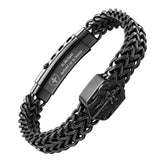 leejory Saint Michael Men's Bracelet,Stainless Steel Archangel Michael Christian Bracelet,Black Adjustable Faith Jewelry Gifts for Husband Father Boyfriend on Birthday Valentines Day