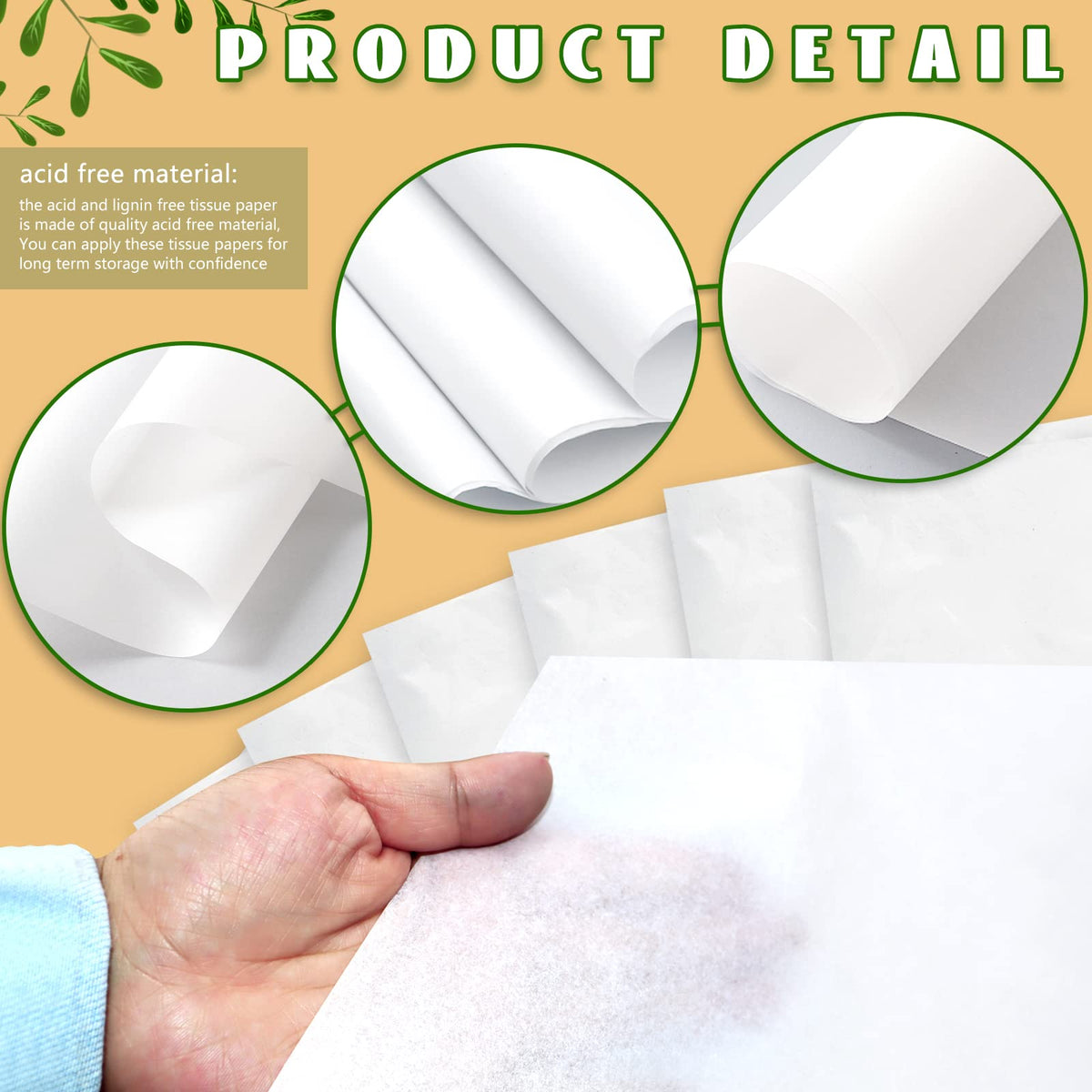 RYKOMO 100 Sheets 24 x 36 Inch Acid Free Archival Tissue Paper Unbuffered No Acid Paper White Packing Tissue Papers for Preserving Clothing Storage Festival Mother's Day Arts Craft Decoration