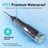 COSLUS Water Dental Flosser Teeth Pick: Portable Cordless Oral Irrigator 300ML Rechargeable Travel Irrigation Cleaner IPX7 Waterproof Electric Flossing Machine for Teeth Cleaning C20(F5020E) Grey