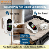 VETOUCH 4-in-1 Plug-in Smoke & Carbon Monoxide Alarms with Digital Display Monitors CO, Smoke, Temperature, Humidity, 85dB Loud Alarm, Self-Test, Adjustable Sensitivity, for Home, Kitchen, RV