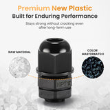 QILIPSU 50pcs 1/4" NPT Cable Gland Waterproof IP68 Nylon Cable Pass Through Cord Grip Connector Strain Relief Wire Grommet