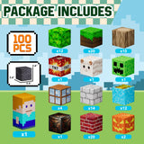 Uucoco 100PCS Magnetic Blocks - Grassland Magnetic Building Blocks Set, Magnetic Tiles STEM Sensory Outdoor Toys, Build Forest World Cubes Set for 3+ Year Old Boys&Girls, Christmas Birthday Gift