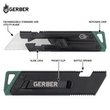 Gerber Gear EAB Utility Knife, Clips to Pocket or Keychain with Replaceable Razor Blade for Everyday Carry, EDC Gear with Box Cutter Retractable, Slim Black