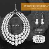 Haysandy Pearl Jewelry Set for Women 20s Jewelry Gift,White