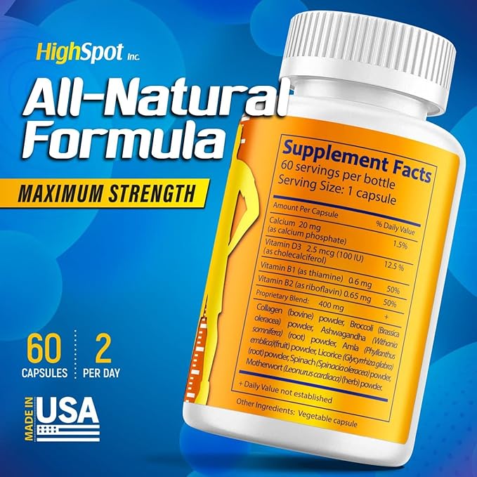 2 Pack HighSpot Height Growth - Height Growth Maximizer - Calcium, Vitamin D3, B1, B2 - Grow Taller Supplement - Bone Growth Supplement - Made in USA (White)