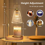 Engpure Candle Warmer Lamp - Candle Warmer Lamp with Timer and Dimmer Adjustable Height,Electric Wax Melt Warmer with 2 Bulbs for Scented Jar Candles Home Decor Mother's Day Gifts, Amber