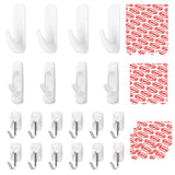 Sinfuo 20 Hooks + 32 Stirps Hanging Variety Pack,Adhesive wall Hooks Heavy Duty,no Damage Large midium Small Sticky Utility Hooks for Outdoor,Tower,Keys