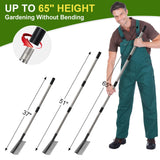 65" Heavy Duty Garden Rake Bow Rake with 17 Tines & Stainless Handle