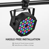 CO-Z 36 LED Stage Lights, RGB Par Lights with Remote Control, DMX Controller Compatible, DJ Lights Stage Lighting Indoor for Christmas Halloween Party, 4 Pack