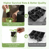 GREENBAZZAR Seed Starter Tray, Dual-Purpose Handles for Transplanting & Labeling, 9 Deep 2.3 in Cells, Extra-Thick Reusable Germination Kit, for Indoor, Outdoor & Greenhouse Use