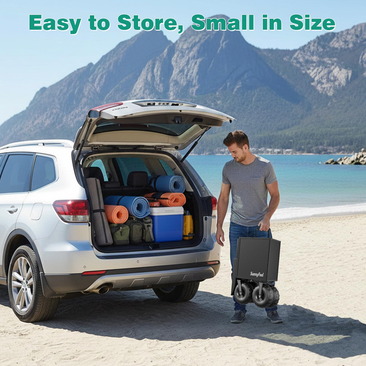 SUNNYFEEL Beach Wagon with Big Wheels for Sand - 300L Large Capacity