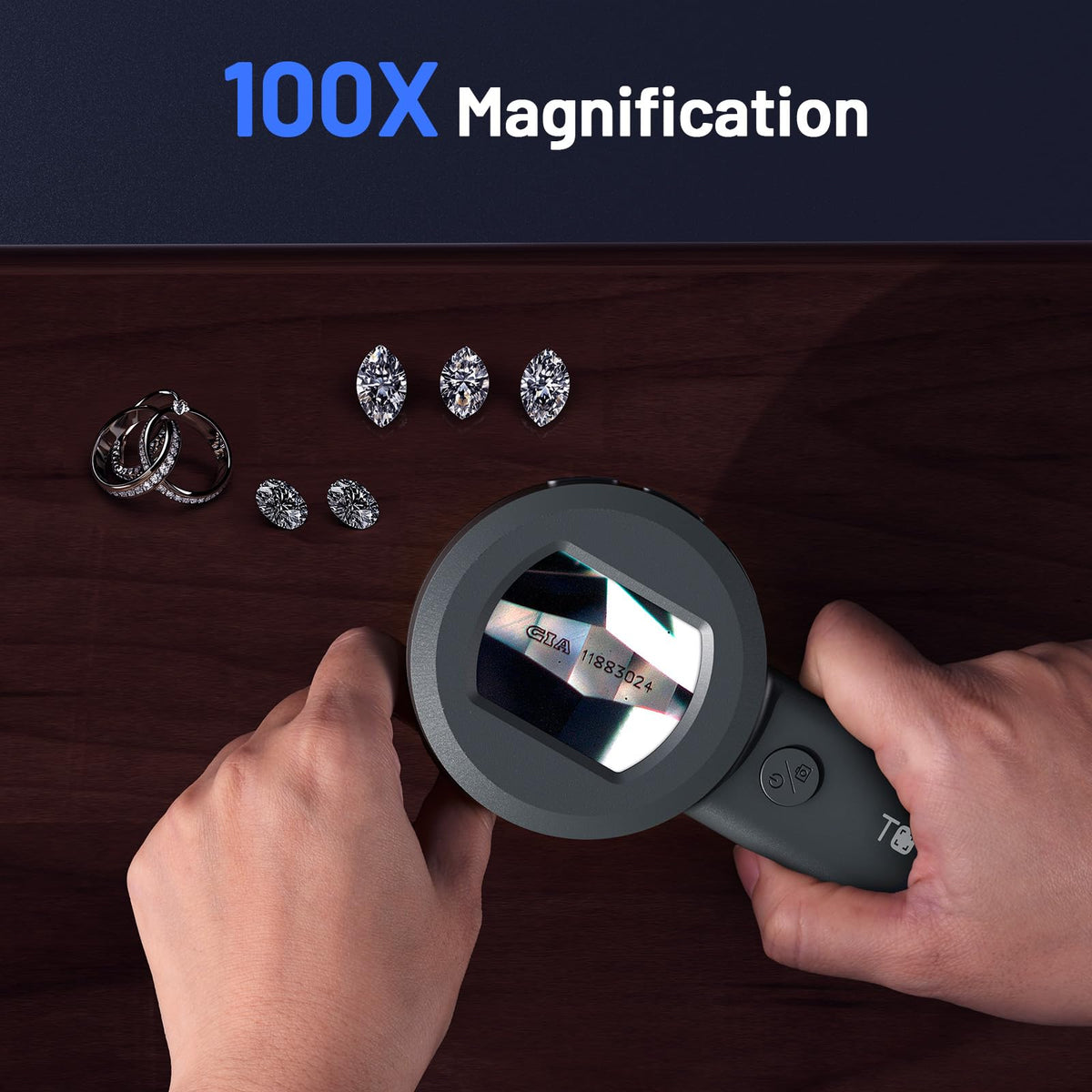 TOMLOV P10 Microscope for Adults Kids, Handheld Coin Magnifier with Light