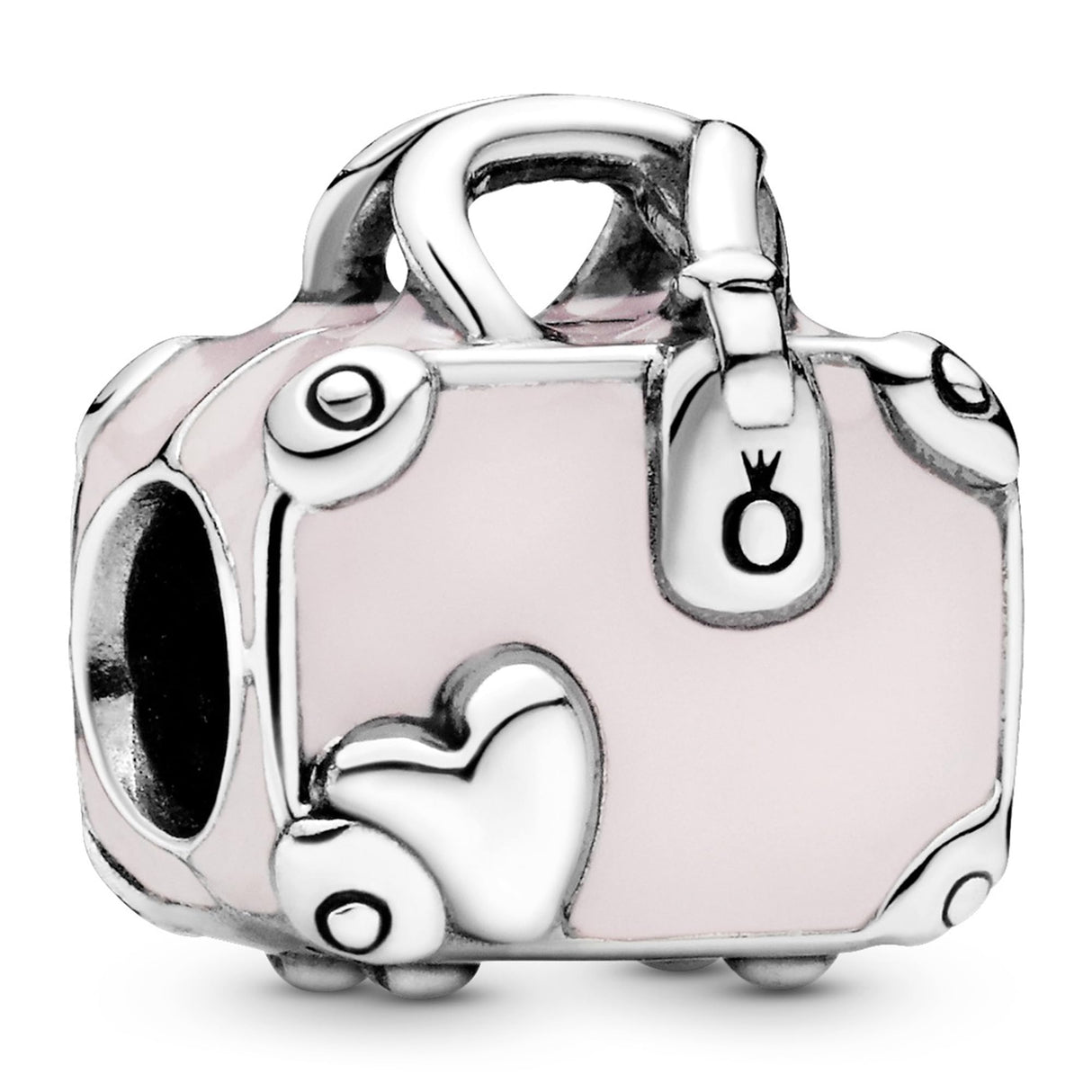 PANDORA Pink Travel Bag Charm - Compatible with PANDORA Moments - Jewelry for Women - Made with Sterling Silver & Enamel - Gift with Gift Box