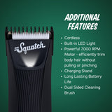 Dr. Squatch Groin Guardian Electric Trimmer With Squatch-Shield Technology for Groin & Body Hair, Cordless With Built-in LED Light, Green