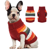 Kuoser Dog Sweater, Thermal Dog Sweaters for Medium Dogs Girl Boy, Puppy Christmas Sweater Thrtleneck Knitwear, Cozy Sweaters for Dogs, Thanksgiving Pet Outfit Warm Clothes for Fall Winter, Red M
