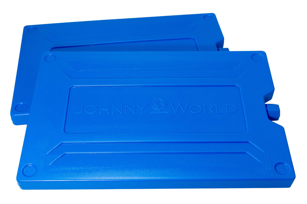 Johnny World Nice & Cold - Large Slim Ice Pack 12" x 8" – Reusable Freezer Pack for Coolers, Lunch Boxes, Camping, Beach, and Travel – Fill with Water, Freeze, and Reuse – Long-Lasting Cold