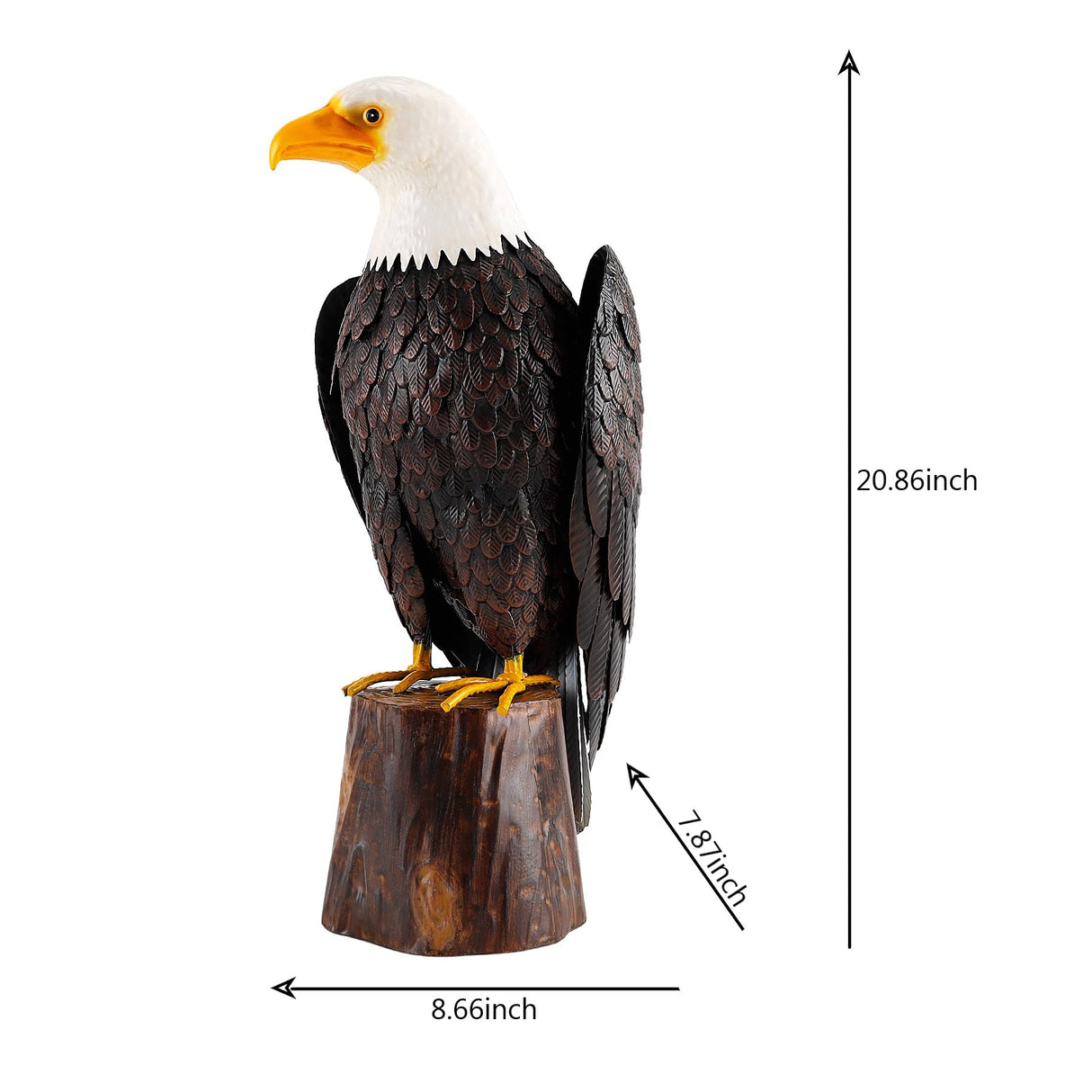 chisheen Bald Eagle Outdoor Metal Yard Art Statue and Sculpture for Garden Lawn Patio Living Room Decoration