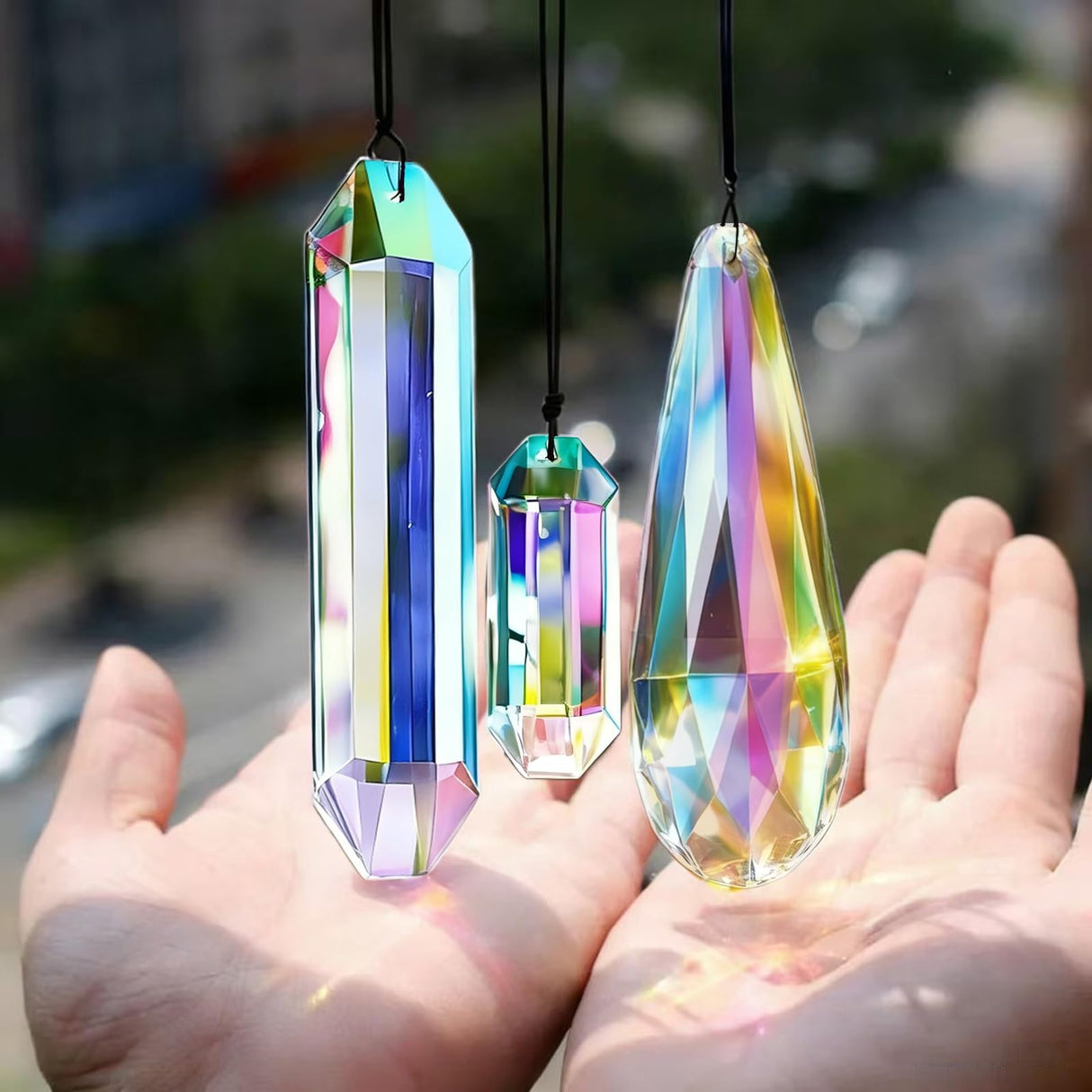 OneraOner Prism Crystal Suncatcher,3Pcs Rainbow Maker for Window Hanging