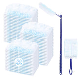 50 Count Duster Refills Kit for Swiffer Duster, One-Sided Electrostatic Duster with 2 Handles, Heavy Duty Dusters Refills Replacement for Cleaning Home, Blinds, Fans, Corners