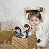 9' Addams Doll with Gift Box, High Heels, Black Dress, and Hair, Perfect Christmas and Birthdays Toy Gift for Girls & Fans(New B)