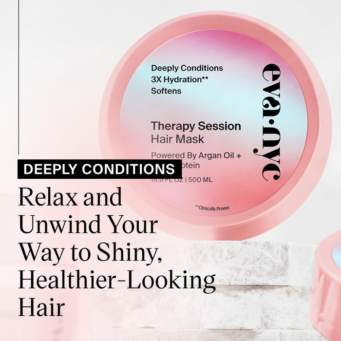 Eva NYC Therapy Session Hair Mask | Deep Conditioning Hair Mask | Made With Argan Oil and Plant Protein To Hydrate Hair | 16.9 fl oz