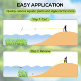PVNIEFC Floating Lake Rake, 36" Aluminum All Purpose Lake and Landscape Rake with 11' Extension Handle and 52' Rope, Weed & Algae Removal