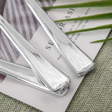 BUCLA 200 Pieces Silver Plastic Silverware - Heavy Duty Disposable Cutlery set - 100 Silver Plastic Forks, 100 Disposable Spoons for Catering, Parties, Dinners, Weddings and Christmas