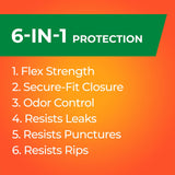 Hefty Ultra Strong 13 Gallon Trash Bags, Tall Kitchen Trash Bags Made with Recovered Materials, Including Coastal Plastic, Drawstring, Resists Leaks and Punctures, Gray, Seaside Breeze Scent, 80 Bags