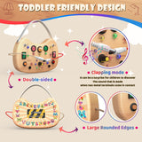 UdoUto Montessori Wooden Busy Board for Toddlers with LED Light Lights & Switches,Portable Activity Board for Car & Airplane Travel Toys, Christmas & Birthday Gift for 1-3 Year Old Boys & Girls