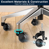 Office Chair Replacement Wheel - Quiet & Smooth Gliding - 2 Inch Heavy Duty Rolling Chair Casters Supports 2000 Lbs,Desk Chair Wheels Universal Fit,Safe for All Floor Or Carpet Set of (Premium Black)