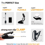 Amber Light + Giftable Amber Book Light - Blue Light Blocking - Night Reading Booklight Store. Rechargeable. 1600K for Reading in Bed at Night. Perfect as a Giftable Kindle Light and LED Book Light.