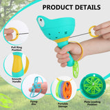 daboot Outdoor Flying Disc Launcher Toys for Kids Ages 4-8 (Red & Green)