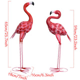 XONOR Metal Flamingo Garden Statues Red Flamingo Yard Art Outdoor Sculptures for Home Patio Lawn Backyard Décor, Set of 2