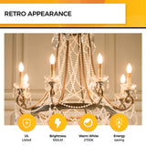 Hizashi 90+CRI Candelabra LED Light Bulbs 60 Watt, 2700K Warm White, E12 LED Bulb Dimmable, B11 Chandelier Light Bulbs, 6W, 550LM, Candle Light Bulbs, UL Listed, 12 Pack