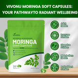 VivoNu Moringa Capsules | Pure Moringa Leaf Extracts, Energy, Skin & Gut Health Superfood, Rich in Antioxidants, Essential Vitamins & Amino Acids, Natural Green Superfood Supplement