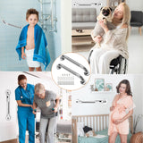 Rockgoya Shower Grab Bar, 2 Pack 12 Inch Bathroom Grab Bar, 304 Stainless Steel 1.25" Diameter Anti-Slip Handicap Grab Bar Support Shower Rail Senior Handrail Shower Safety Bar Handle