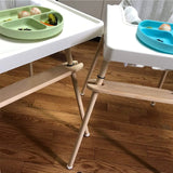 High Chair Footrest, Natural Bamboo Wooden Footrest Compatible with IKEA Antilop High Chairs Accessories, Adjustable HighChair Foot Rest
