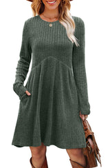 Sweater Dress Long Sleeve Dress for Women Fall Dresses for Women 2025 Tunic Winter Christmas Dresses Fall Maternity Clothes Green L
