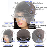 Aatifa 28 Inch Water Wave Lace Front Wigs Human Hair 13x4 HD Transparent Lace Front Human Hair Wigs for Women Deep Curly Lace Wigs Pre Plucked 180% Density Water Wave Lace Frontal Wig with Baby Hair